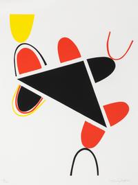 Sir Terry Frost, (English, 1915-2003), A group of three works: Moonstrips II (Black, Red, Yellow), Alhambra II (Brown, Navy, Black), an