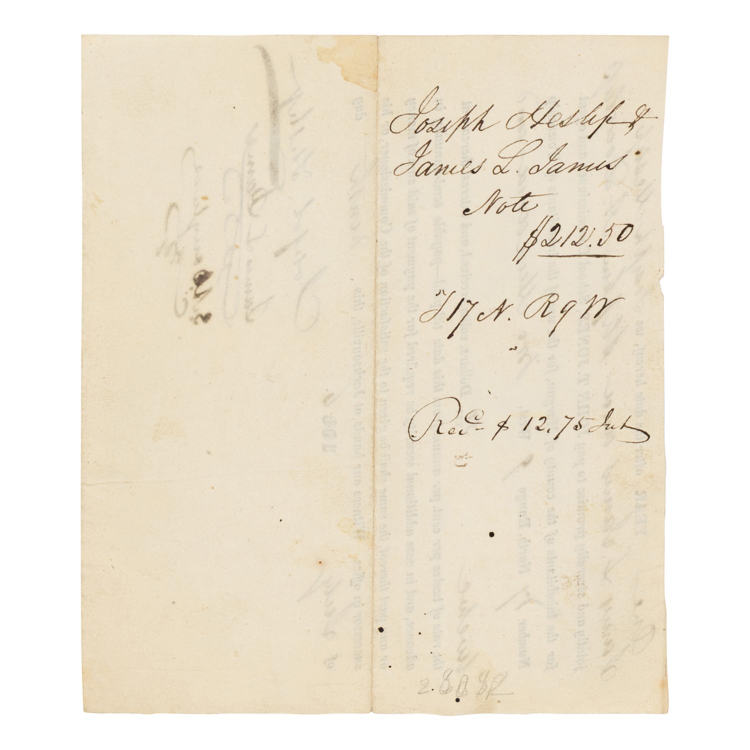DOUGLAS, Stephen Arnold (1813-1861). A group of 14 documents and letters relating to Douglas's legal and political career, ca 1834-1857, comprising: