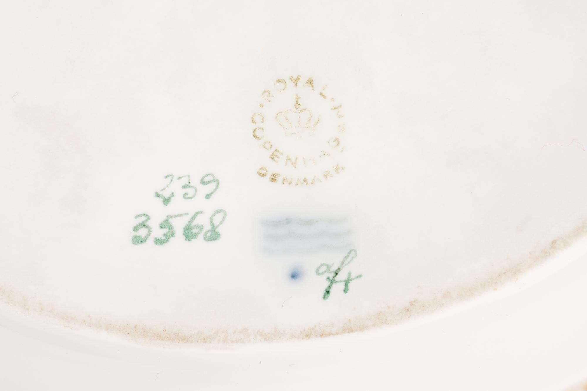 A Pair of Royal Copenhagen Fauna Danica Porcelain Covered Vegetable Dishes