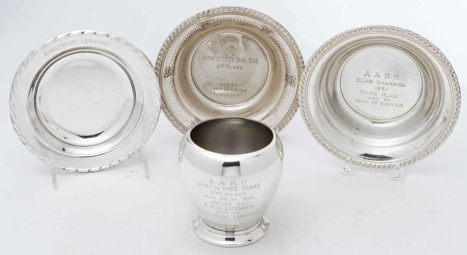 A Collection of Four American Silver Presentation Articles, , comprising three bowls and a vase, by Towle Silversmiths and Baldwin & Mi
