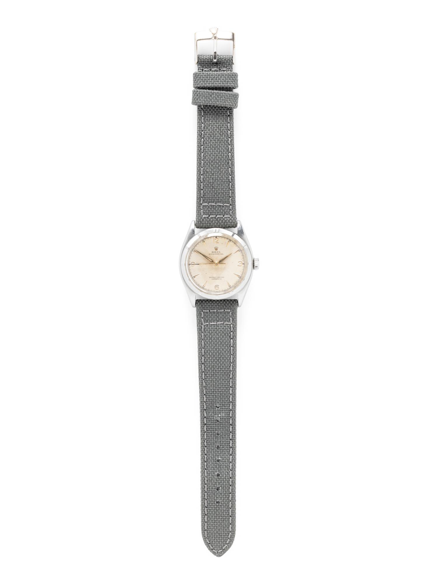 ROLEX, REF. 6085 STAINLESS STEEL 'OYSTER PERPETUAL' WATCH