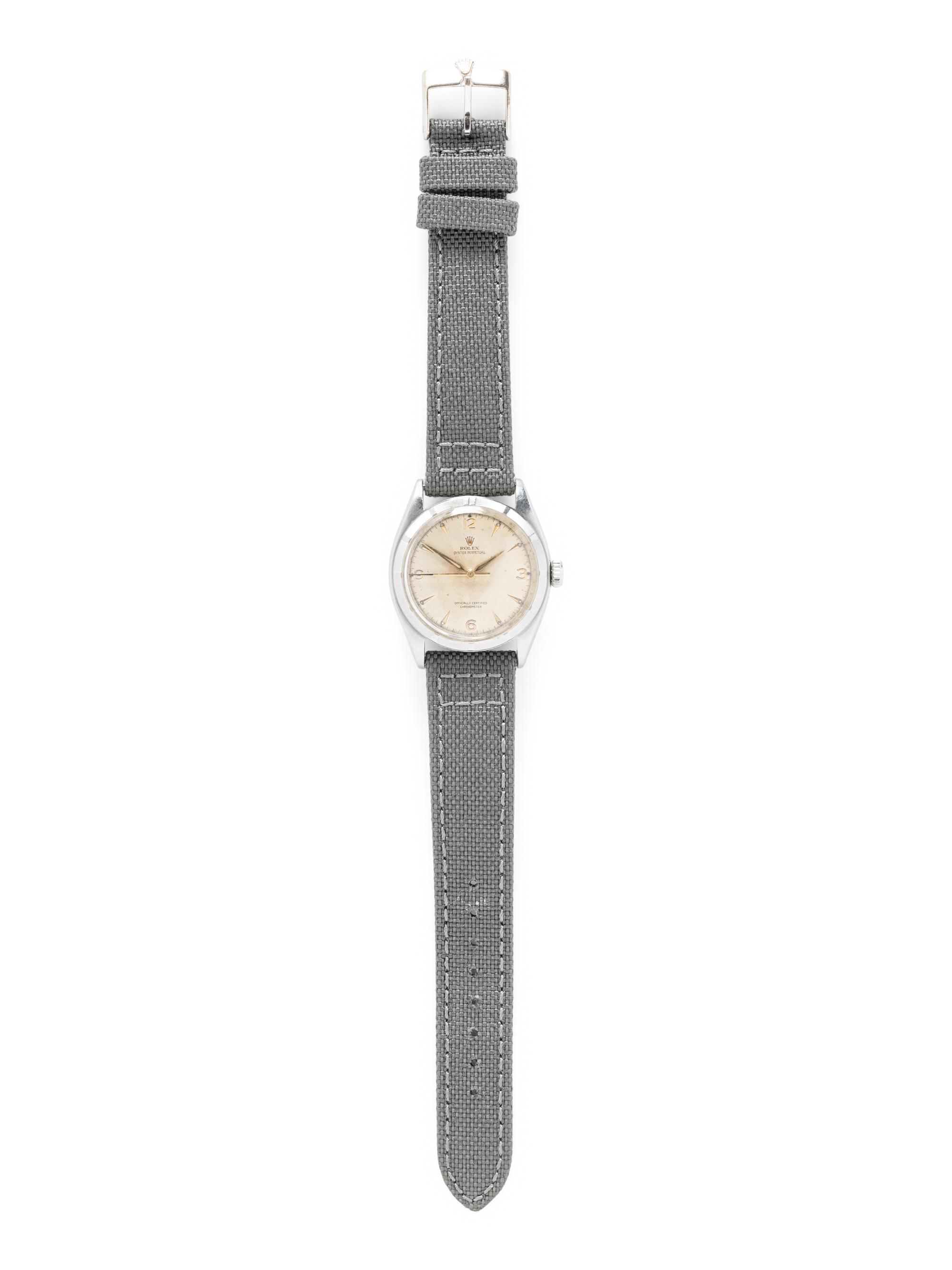 ROLEX, REF. 6085 STAINLESS STEEL 'OYSTER PERPETUAL' WATCH