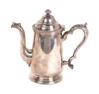 An International Silver Company Silver Soldered Coffee Pot Height 7 3/4 inches. — 20TH CENTURY