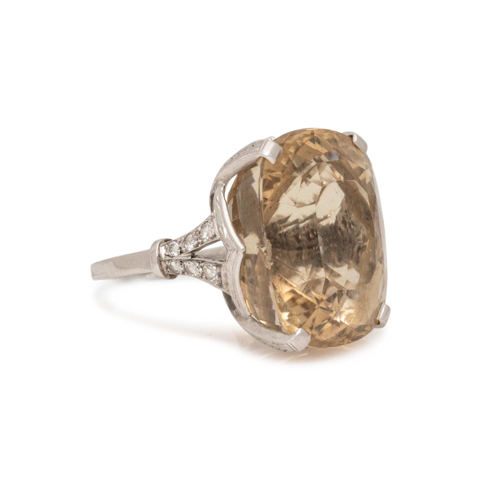 SMOKY QUARTZ AND DIAMOND RING
