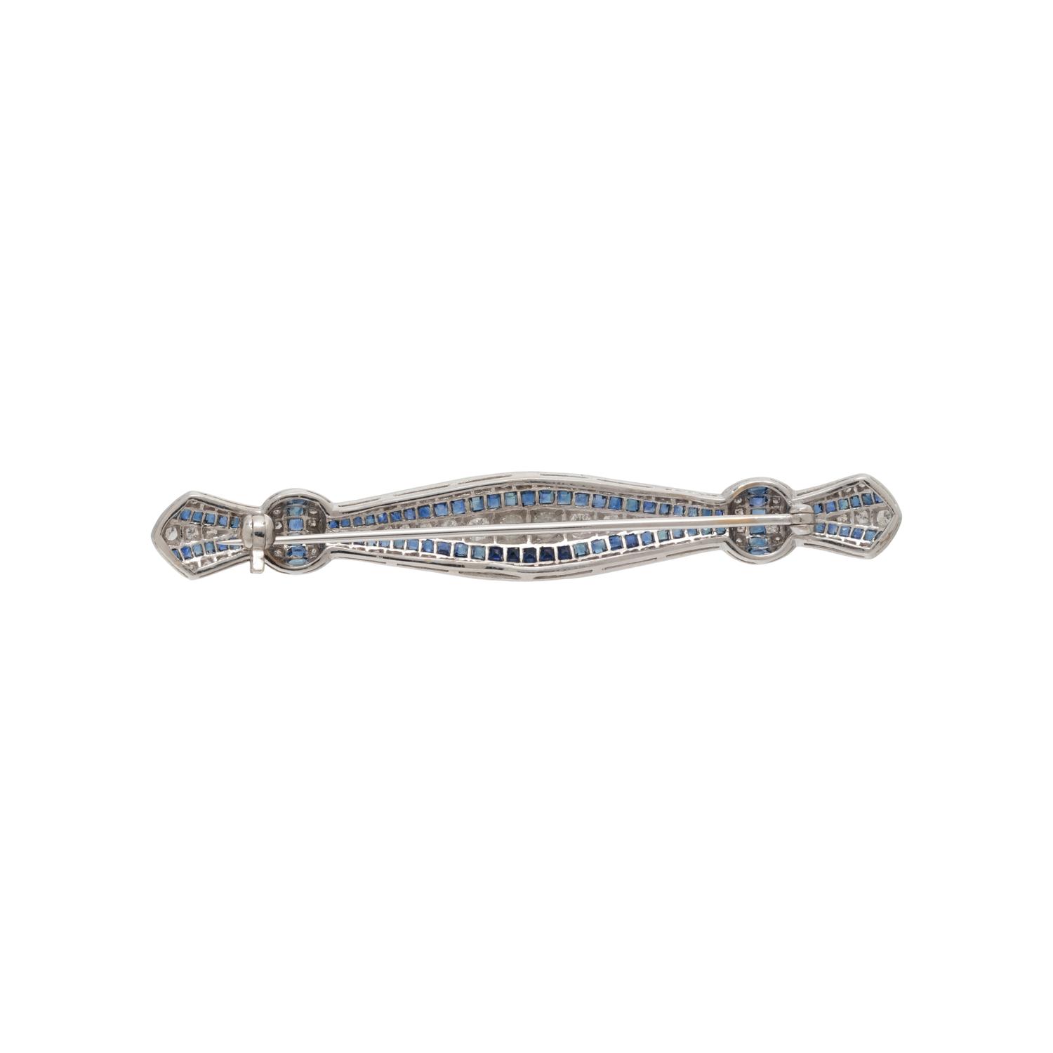 DIAMOND AND SAPPHIRE BAR PIN