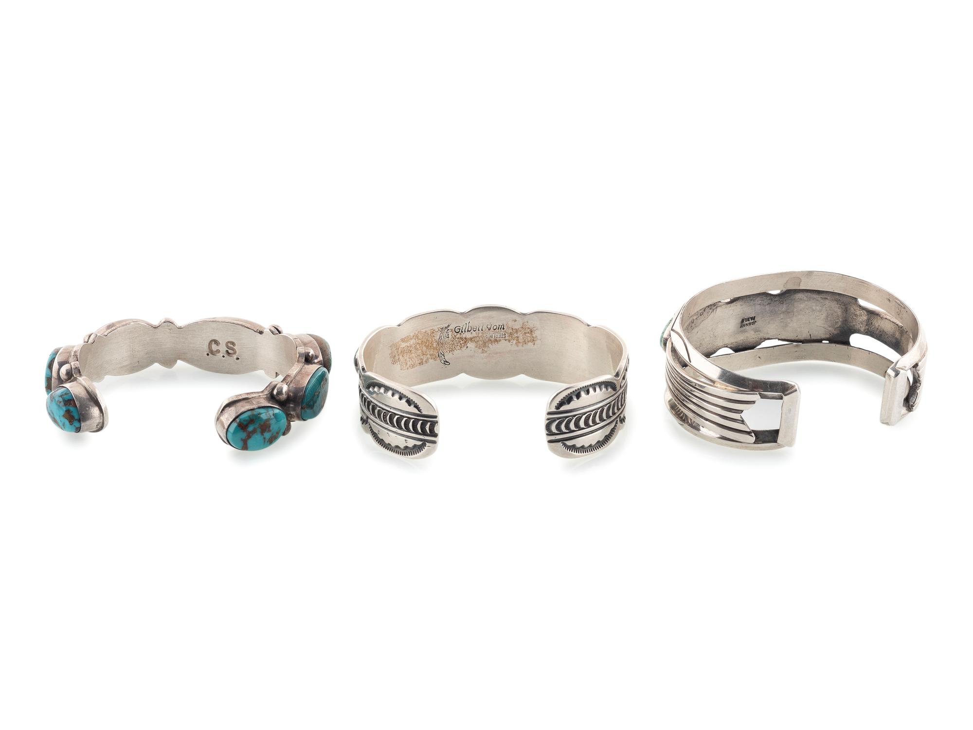 Navajo Silver and Turquoise Cuff Braclets
