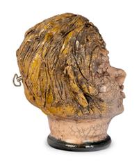 A Studio Ceramic Polychrome Glazed Musical Head