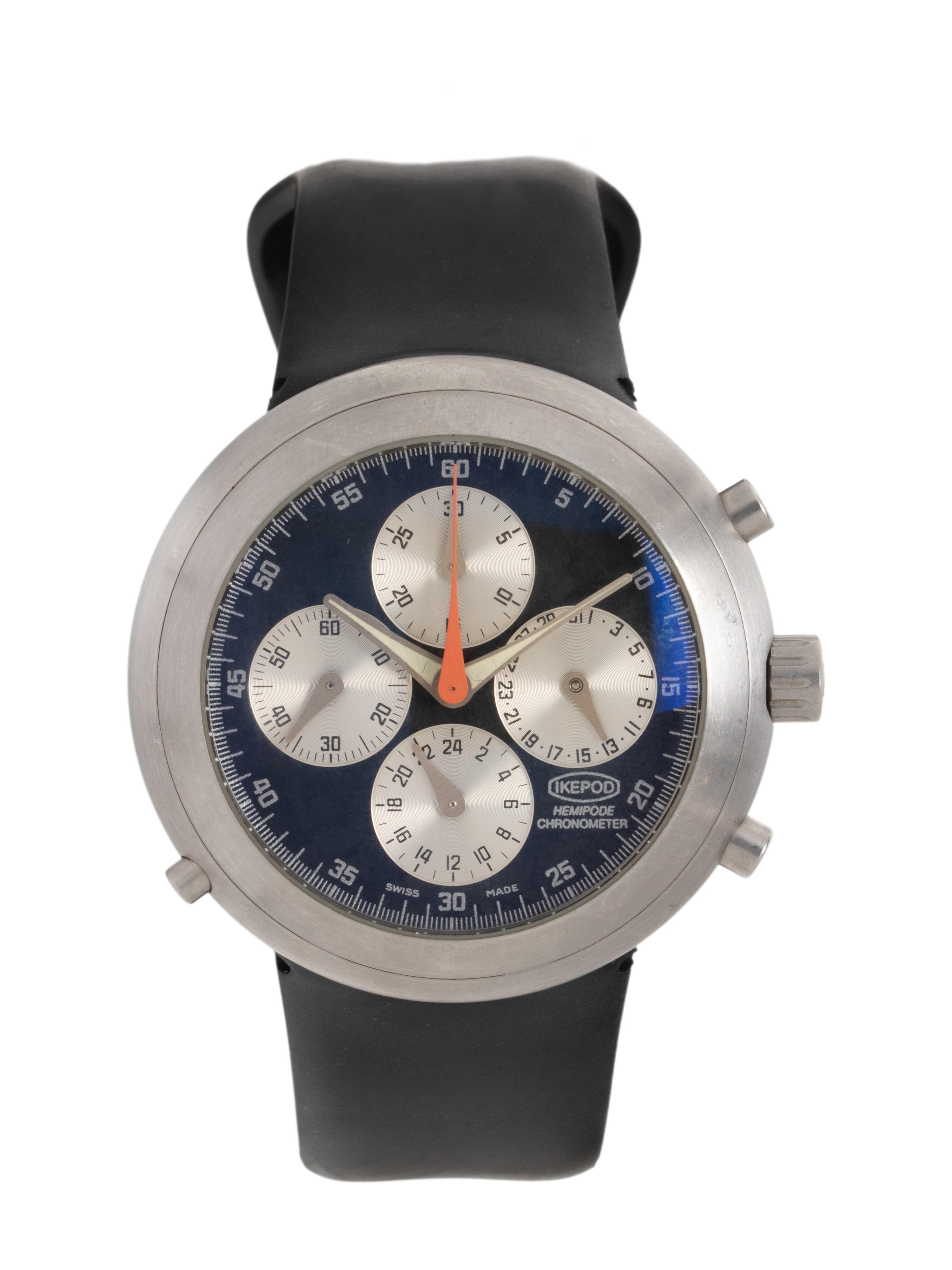 IKEPOD, STAINLESS STEEL 'HEMIPODE CHRONOMETER' WATCH, BOX & PAPERS