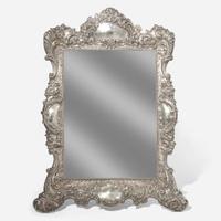 A sterling silver floral repoussé dressing mirror Reed & Barton, Taunton, MA, early 20th century