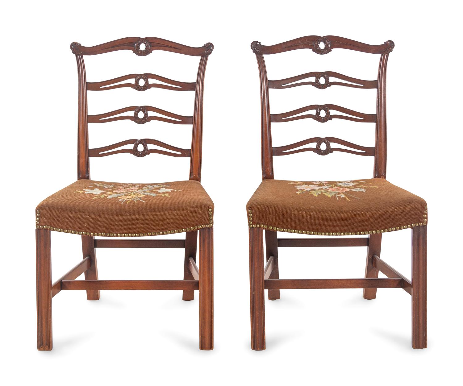 A Pair of George III Style Mahogany Side Chairs