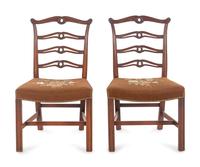 A Pair of George III Style Mahogany Side Chairs