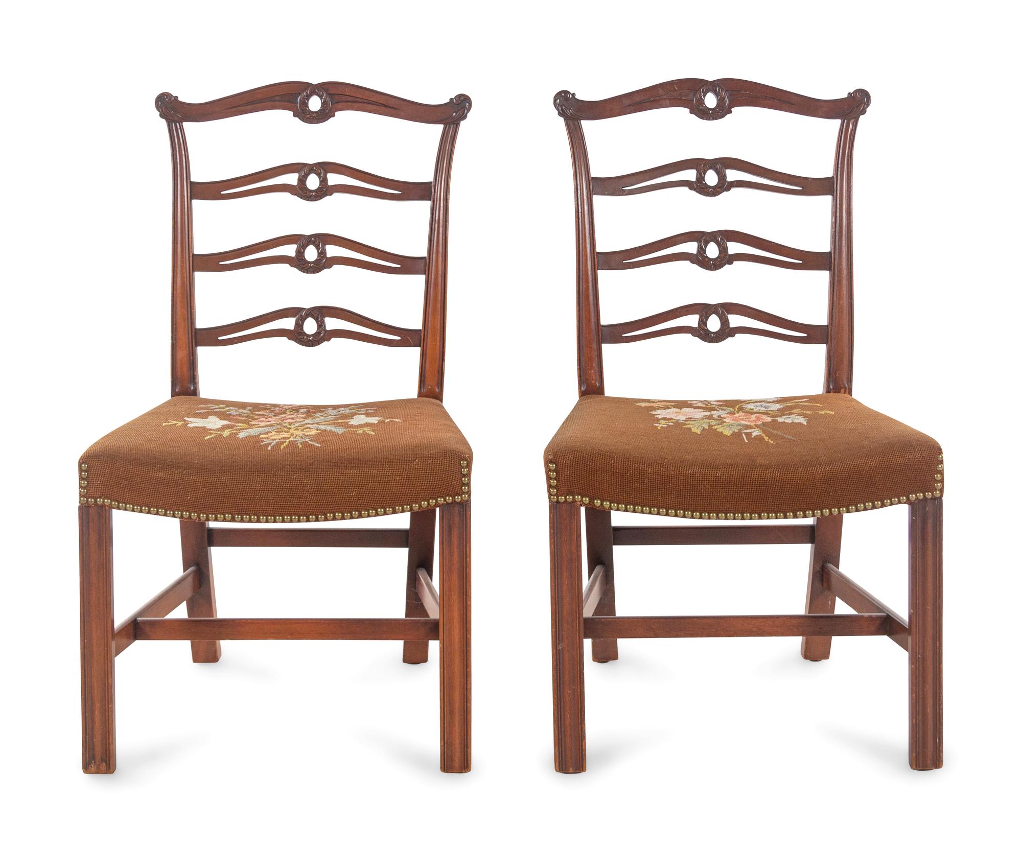 A Pair of George III Style Mahogany Side Chairs