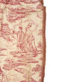 [FLAGS & TEXTILES]. "Apotheosis of Franklin" textile, including Benjamin Franklin and George Washington. English, ca late 18th century.