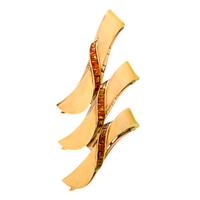 VAN CLEEF & ARPELS, BICOLOR GOLD AND CITRINE CONVERTIBLE DRESS CLIP