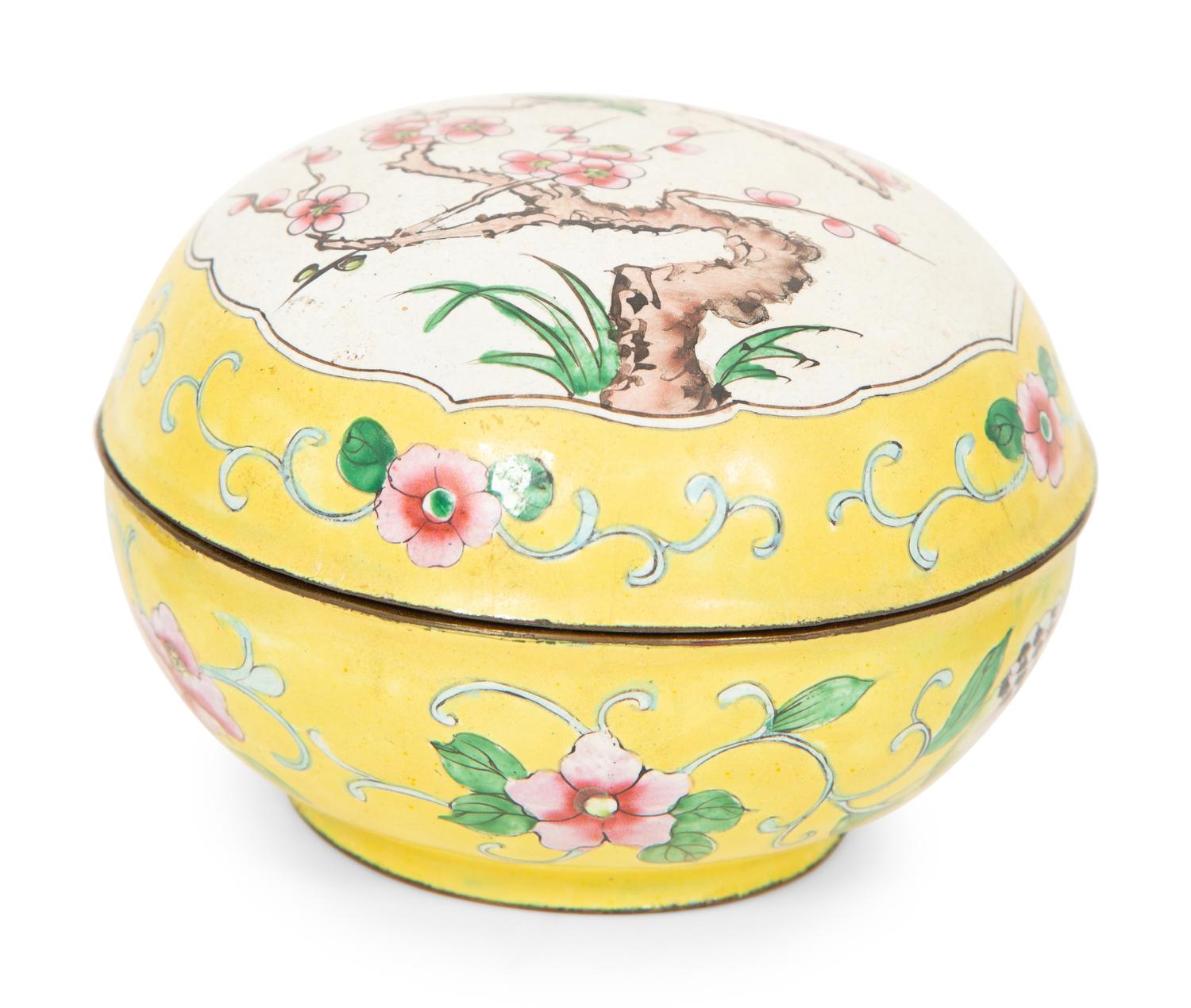 A Group of Three Chinese Enamel on Copper Articles
