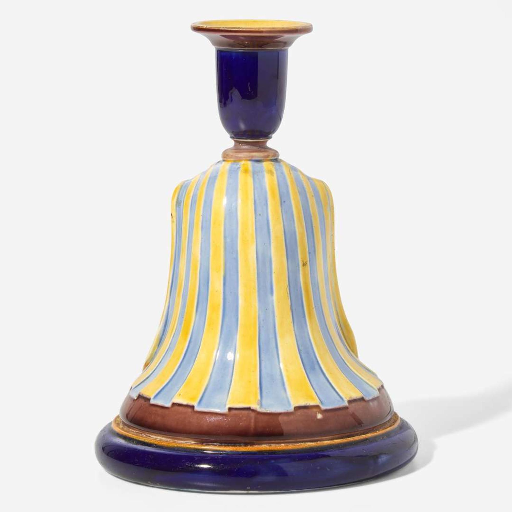A Wedgwood Majolica Egyptian Revival "Philae" Candleholder UK, 1860s