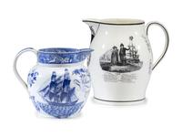 A Liverpool Black Transfer-Decorated Creamware Jug