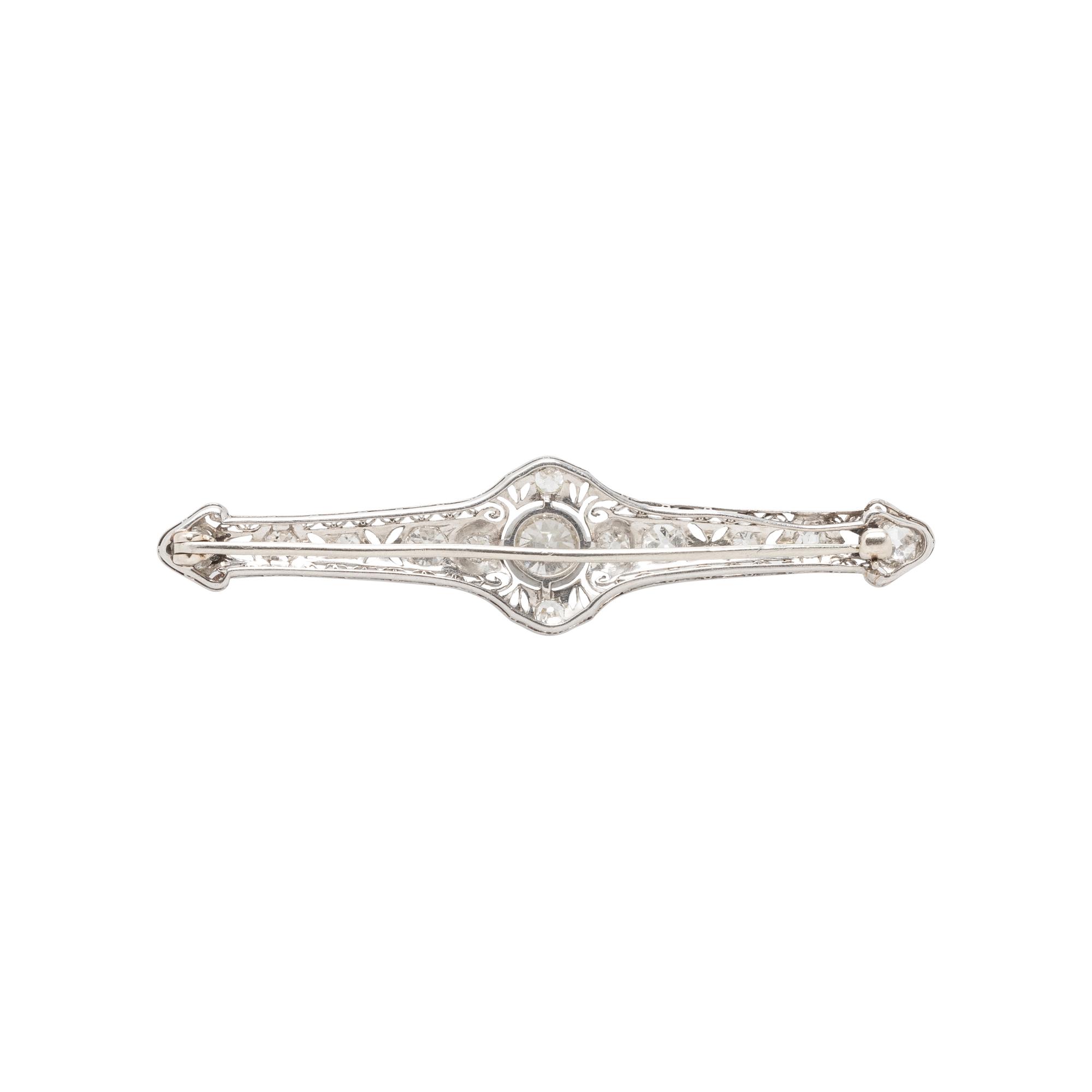 DIAMOND AND PLATINUM BAR BROOCH