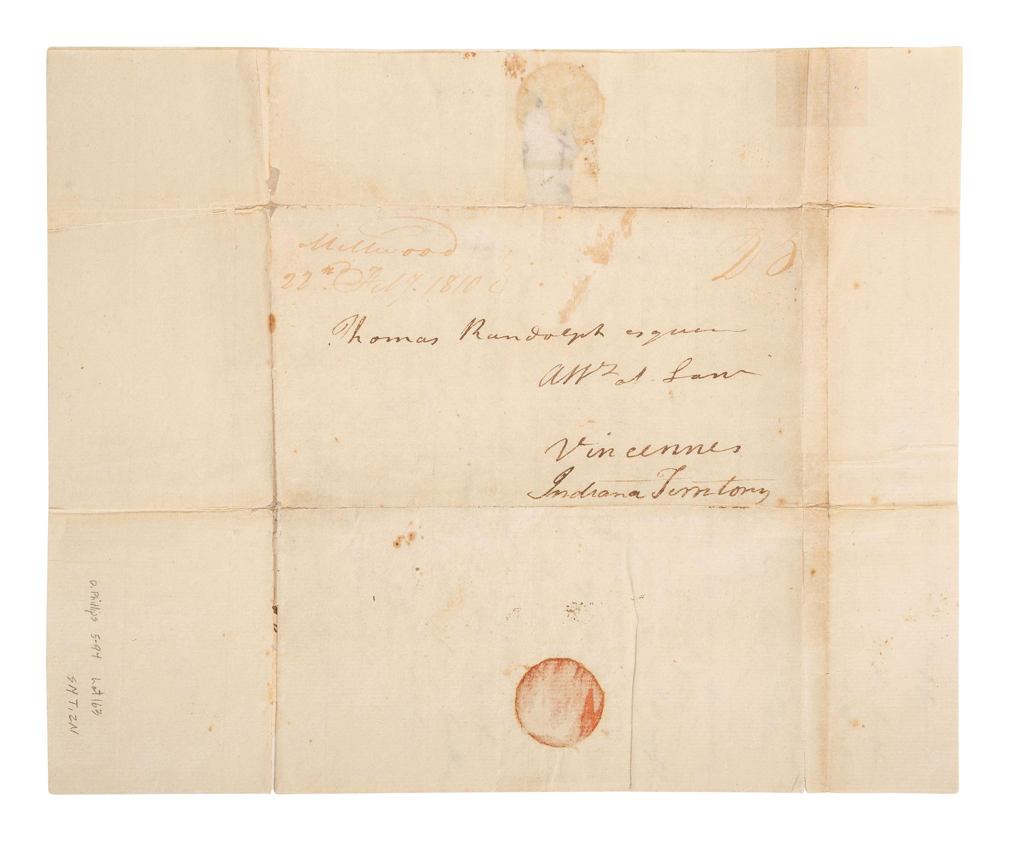 [ENSLAVEMENT & ABOLITION]. A group of six letters associated with enslaved individuals, including a letter related to the Randolph family of Virginia.