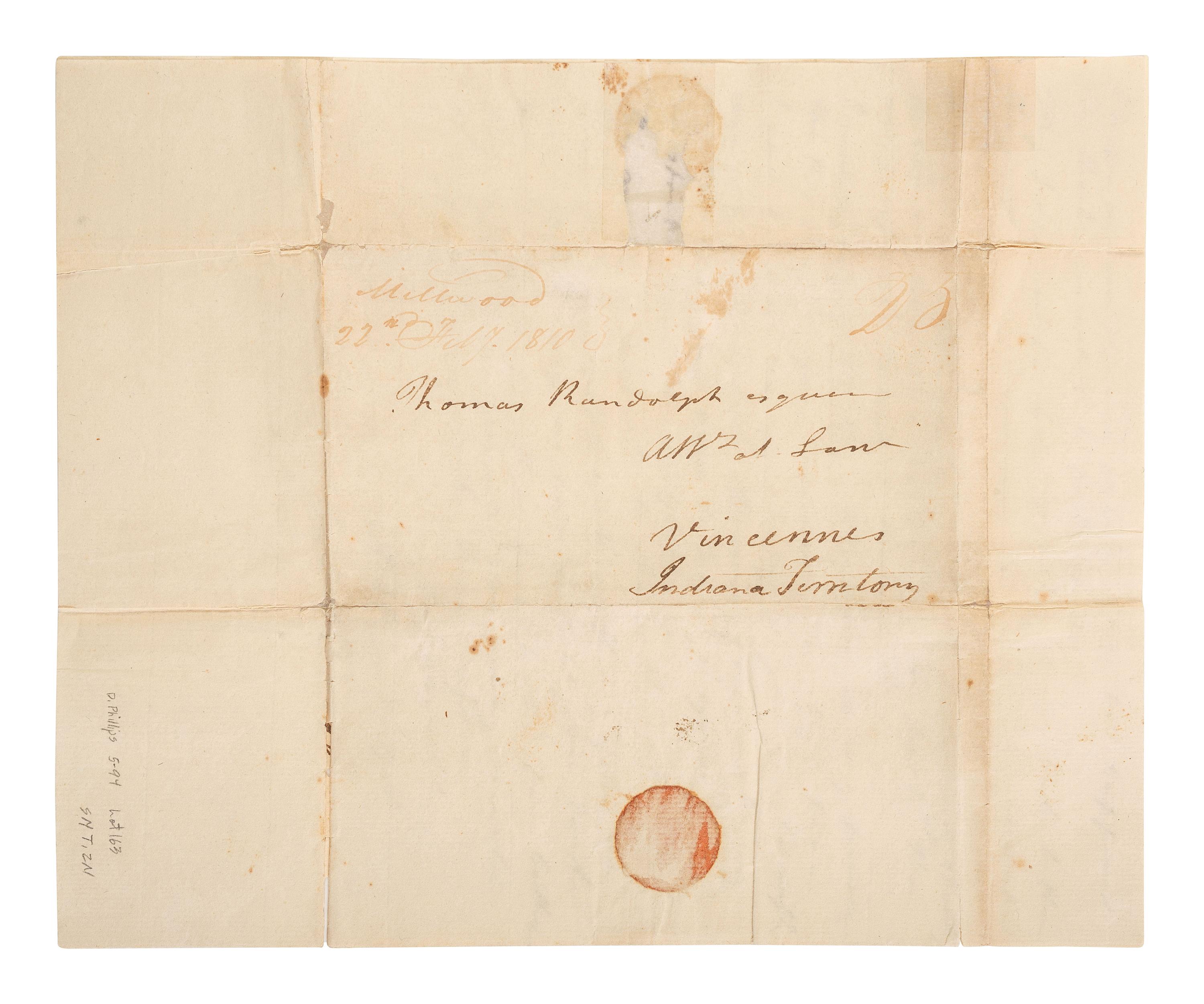 [ENSLAVEMENT & ABOLITION]. A group of six letters associated with enslaved individuals, including a letter related to the Randolph family of Virginia.