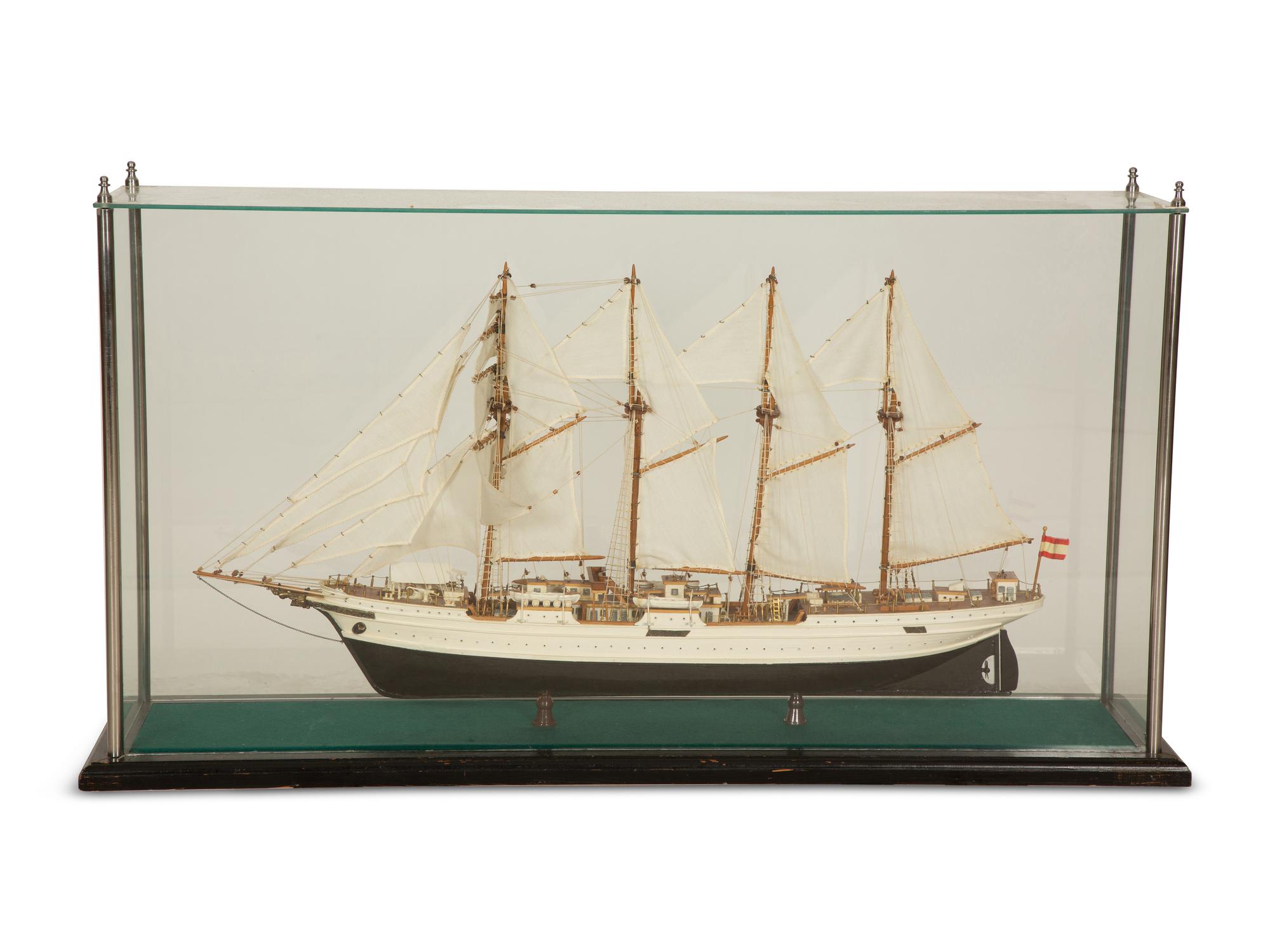 A Well-Presented Model of the Top Sail Schooner Training Ship Juan Sebastian De Elcano — 20th Century