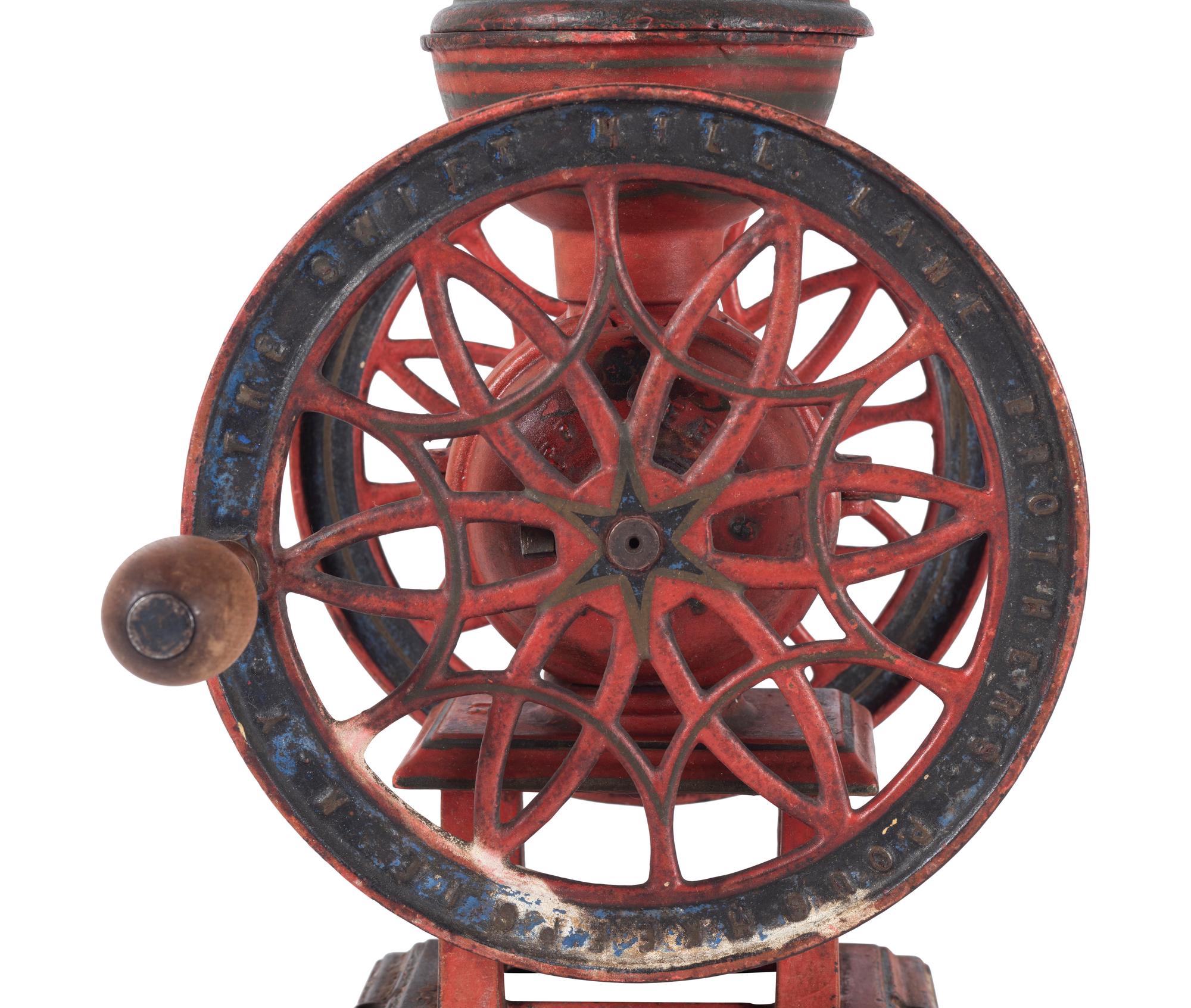 A Lane Brothers No. 12 Swift Double-Wheeled Coffee Grinder