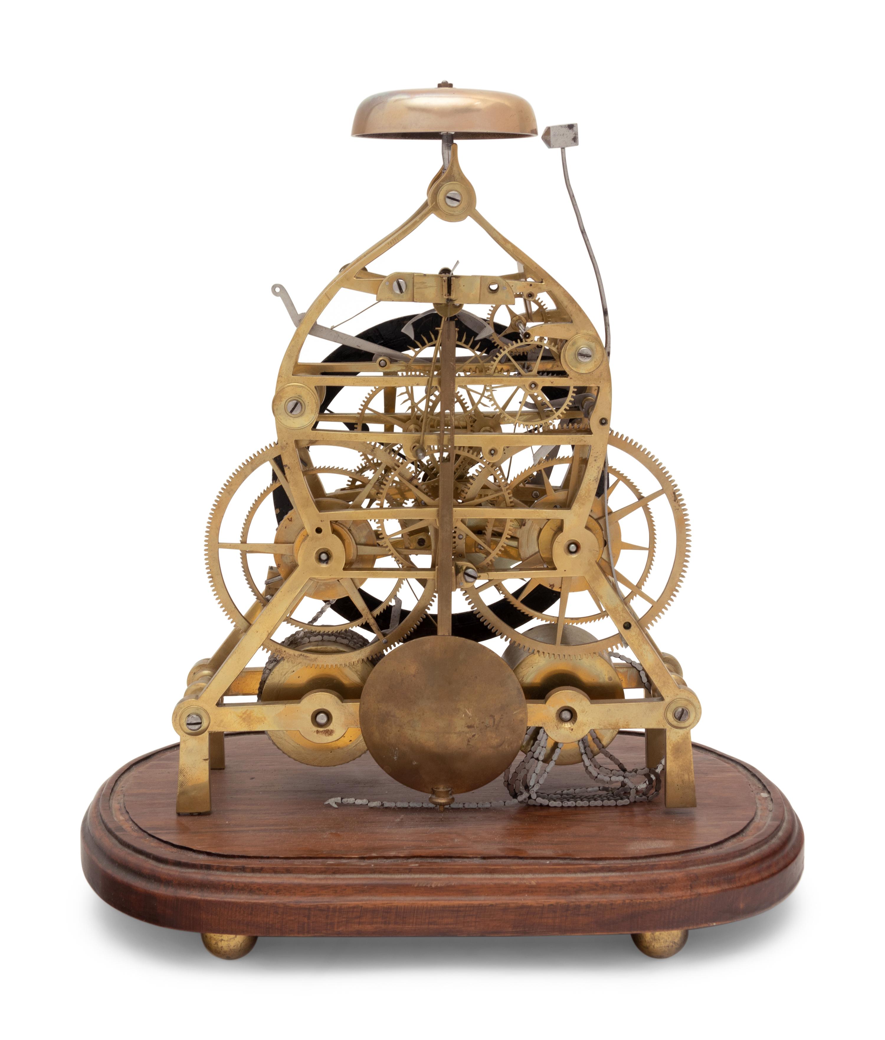 A Brass Skeleton Clock