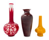 Three Chinese Glass Vases