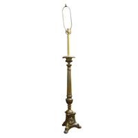 A Pair of Brass Candlestick Lamps 11" W x 11" D x 61" H — Argentina, Circa 1940
