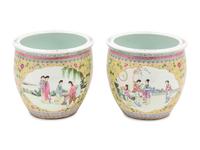 A Pair of Chinese Porcelain Planters
