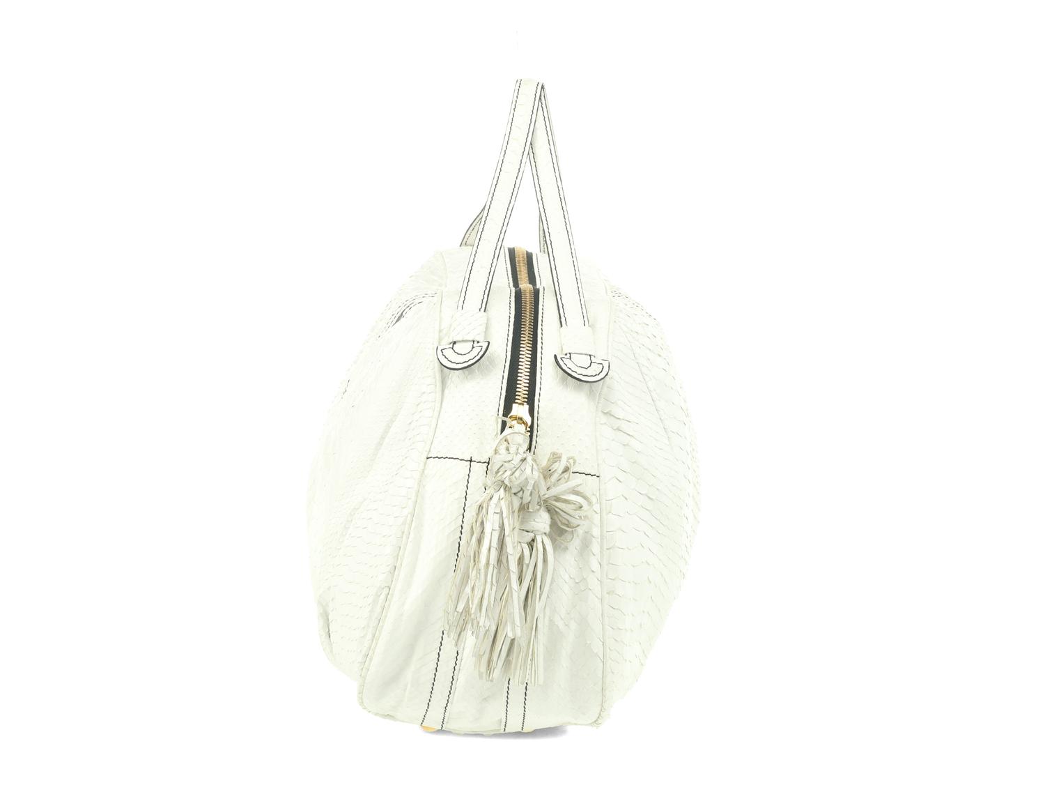 Valentino White Python Tote