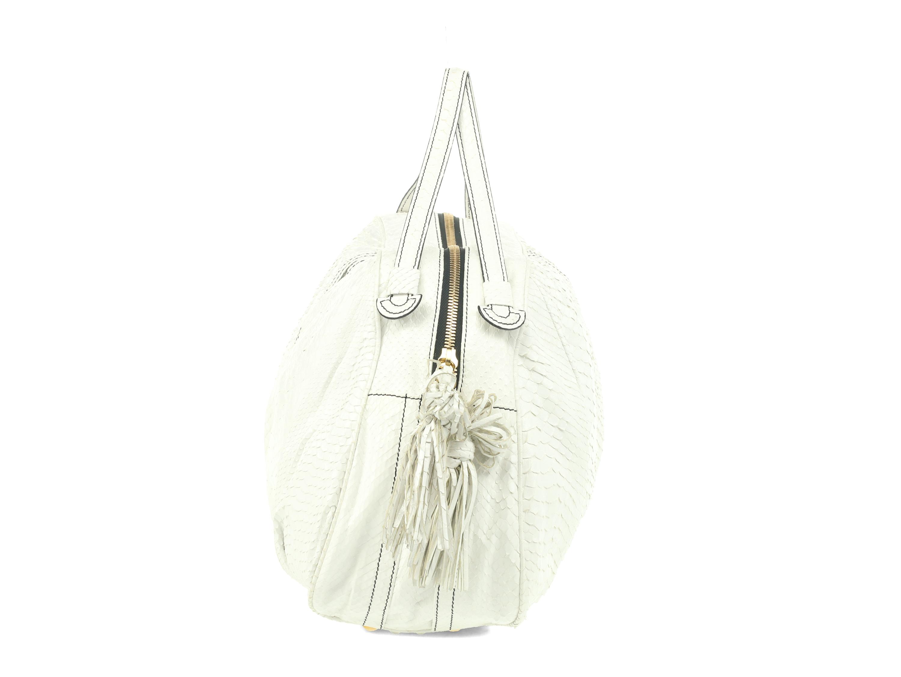 Valentino White Python Tote