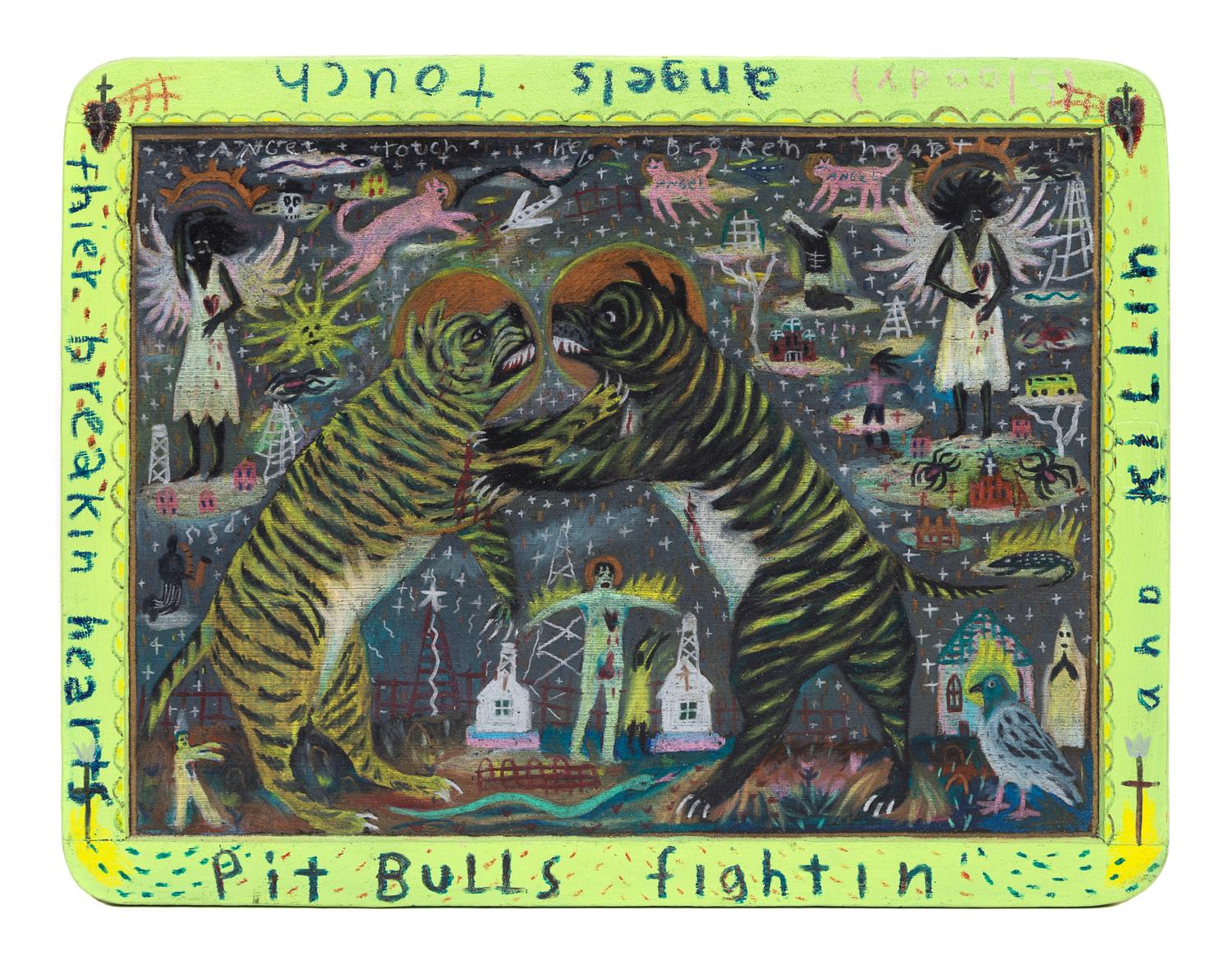 Tony Fitzpatrick, (American, b. 1958), Pitbulls Fightin