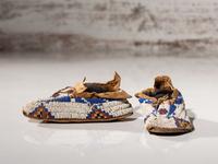 Cheyenne Child’s Beaded Hide Moccasins