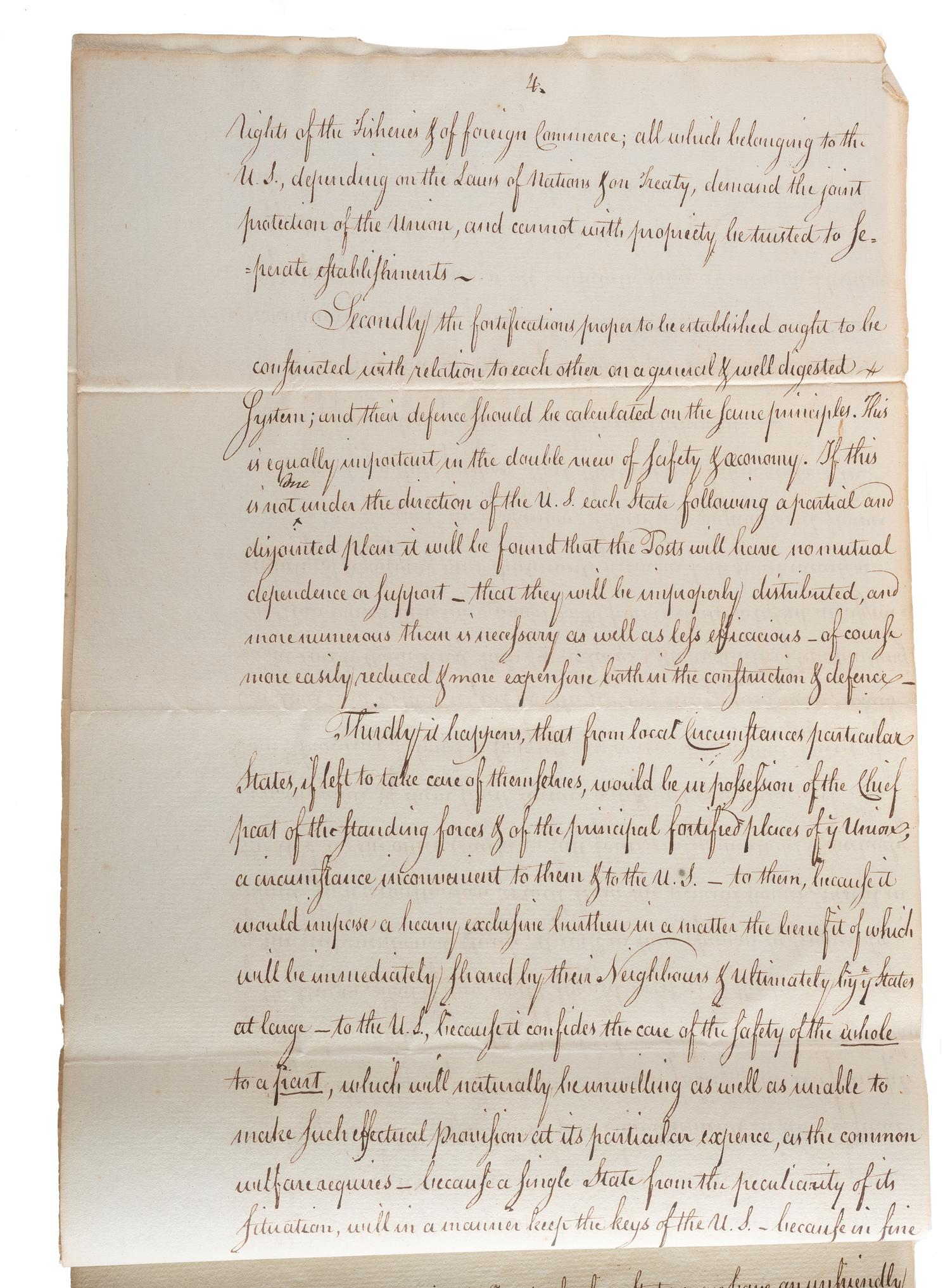 [CONTINENTAL CONGRESS] -- [HAMILTON, Alexander (1755-1804)]. [HOLTEN, Dr. Samuel (1738-1816).] Dr. Samuel Holten's personal copy of the Report of a Committee to the Continental Congress on a Military Peace Establishment, [1783].