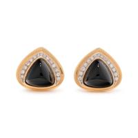 ONYX AND DIAMOND EARCLIPS