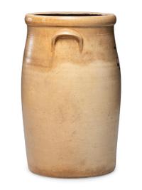 An O. O. Wright, Daniel Upson, and Edgar Chapman Five-Gallon Cobalt Decorated Stoneware Churn
