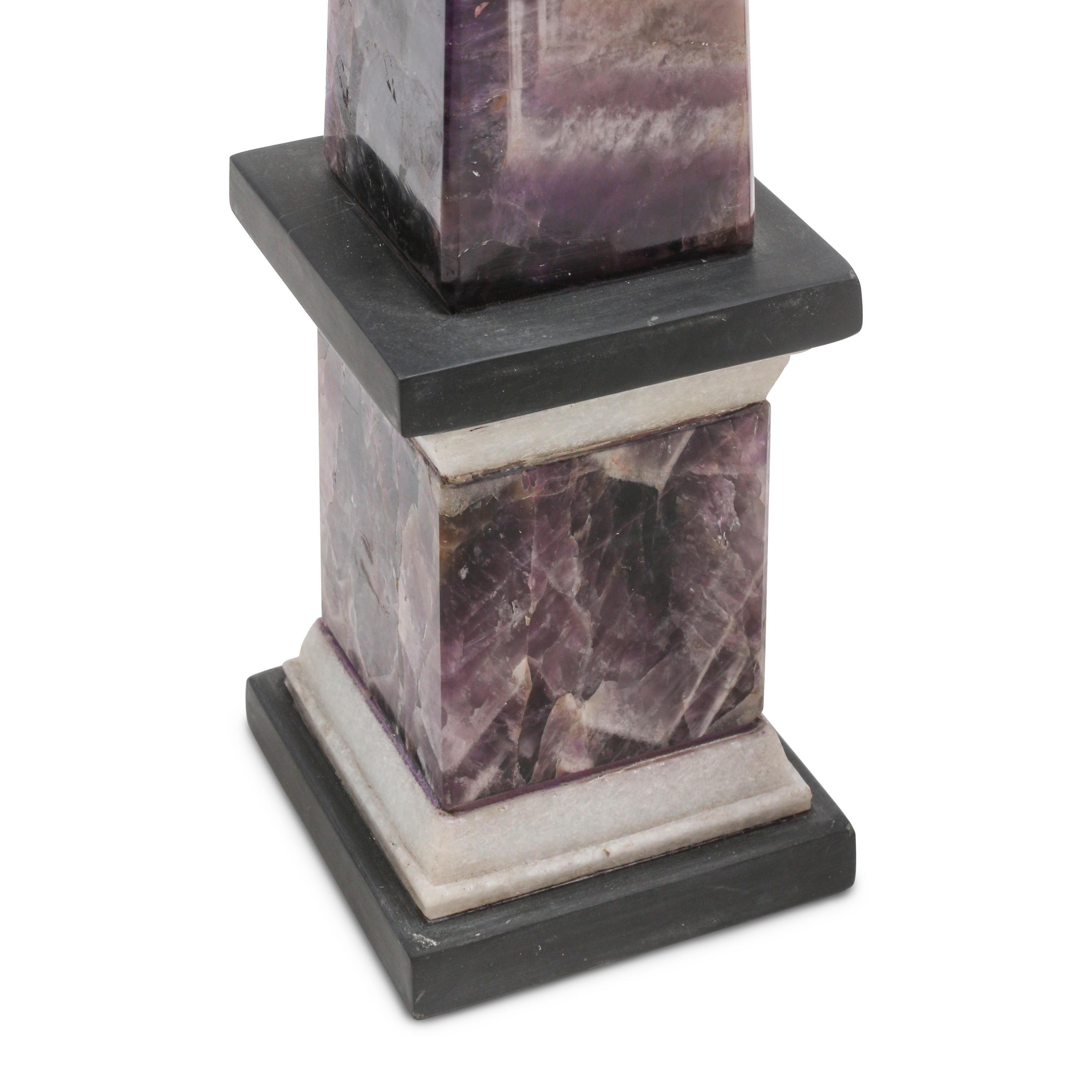 A Pair of Grand Tour Style Hardstone Obelisks