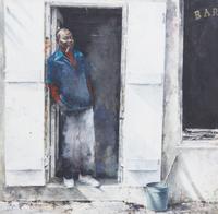 Stephen Scott Young, (American, b. 1957), Barber Shop