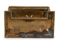 Two Piano-Form Inkwells and an English Silver Letterbox Inkwell