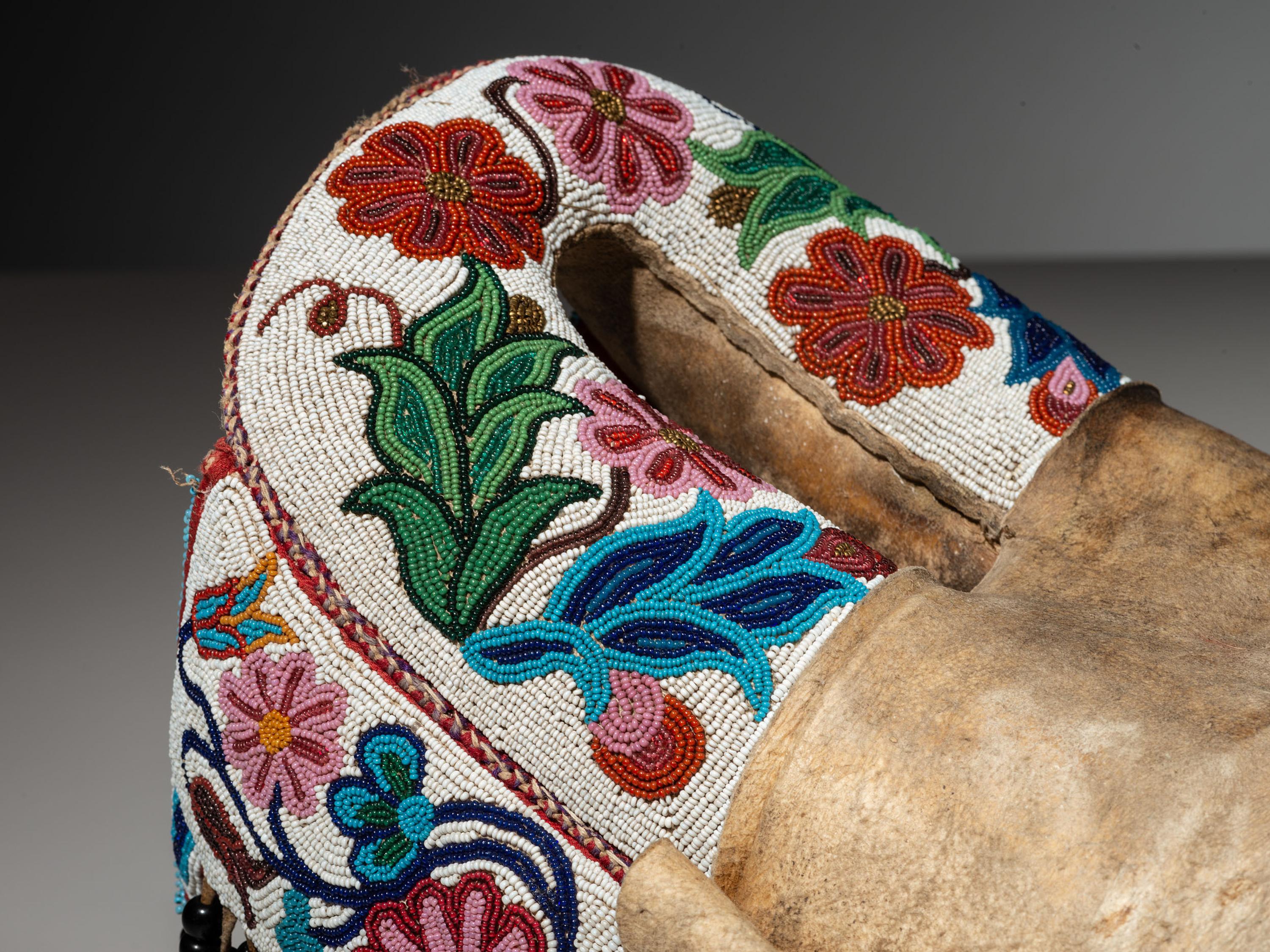 Plains Cree Beaded Hide Saddle Pad