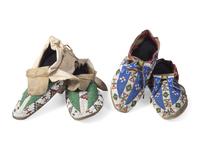 Sioux Beaded Hide Moccasins, with Horse Tracks