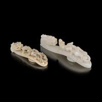 Two Chinese Jade "Dragons" Belthooks, Qing Dynasty 清 玉龍鉤兩件