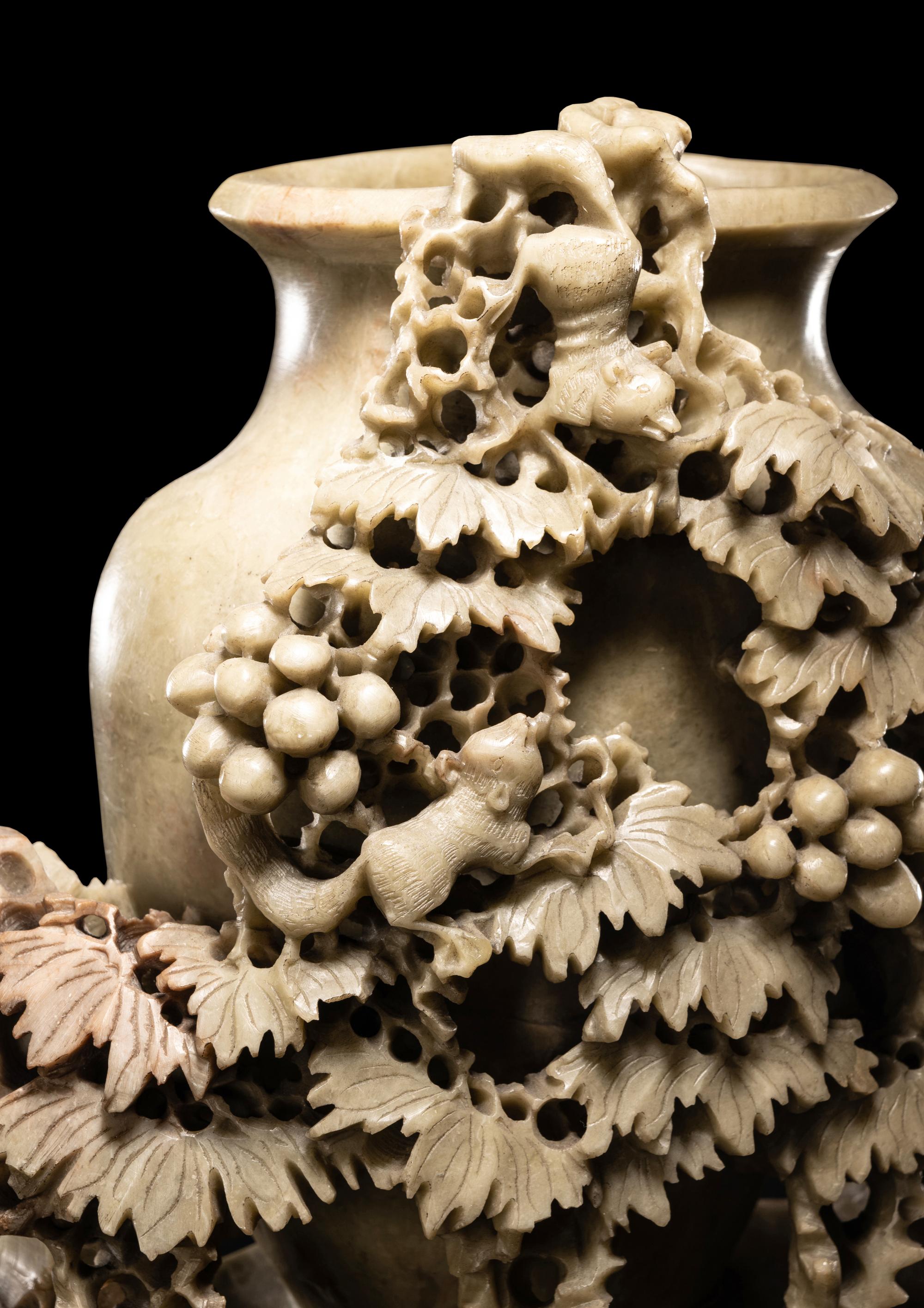 Three Chinese Carved Hardstone Vessels