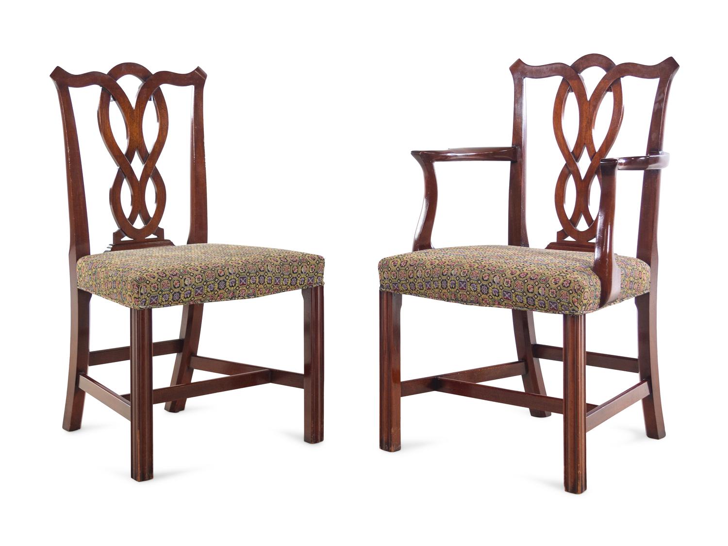 A Set of Twelve George III Style Mahogany Dining Chairs