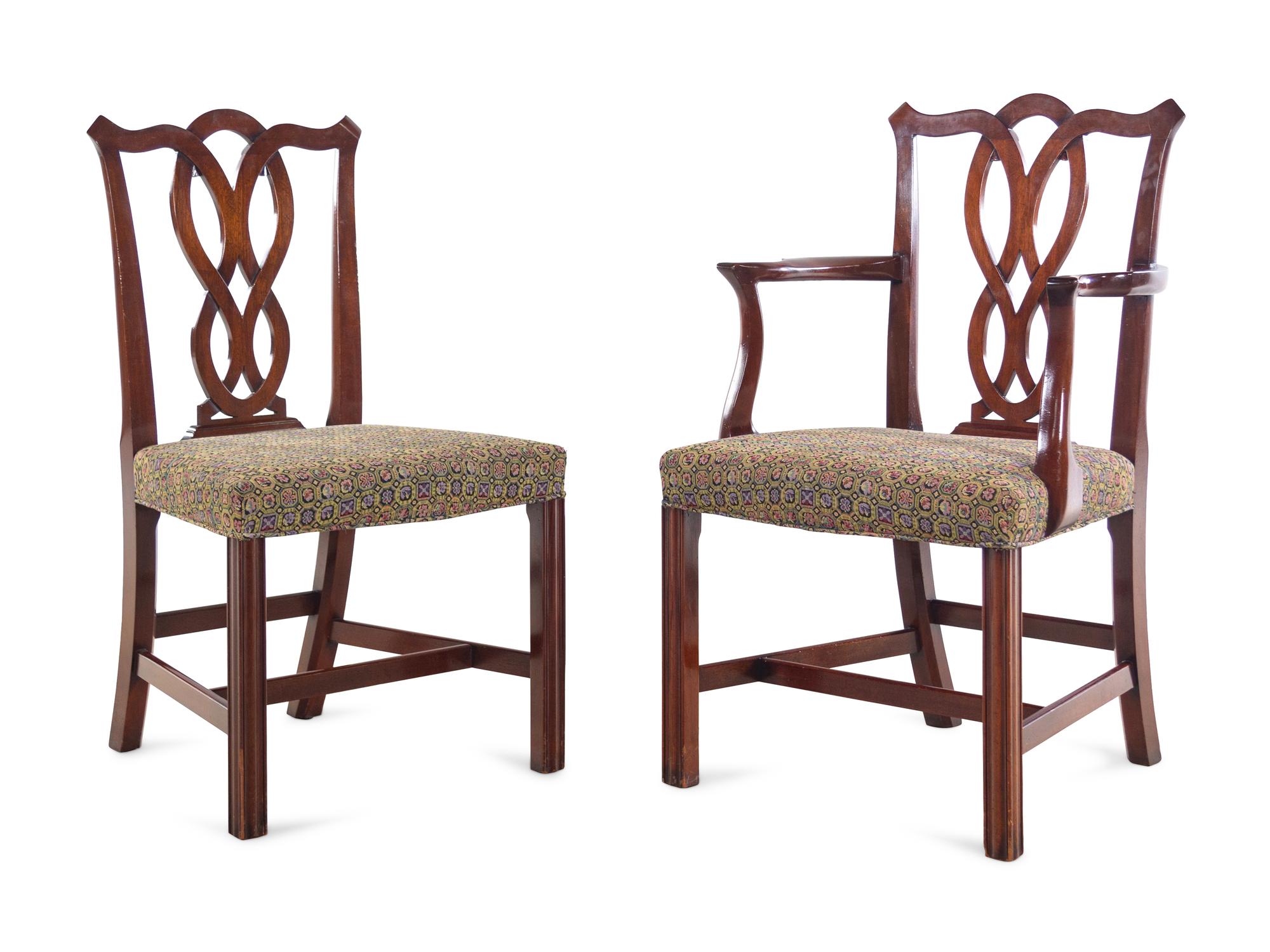 A Set of Twelve George III Style Mahogany Dining Chairs