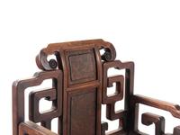 A Chinese Burlwood Inset Hardwood Armchair