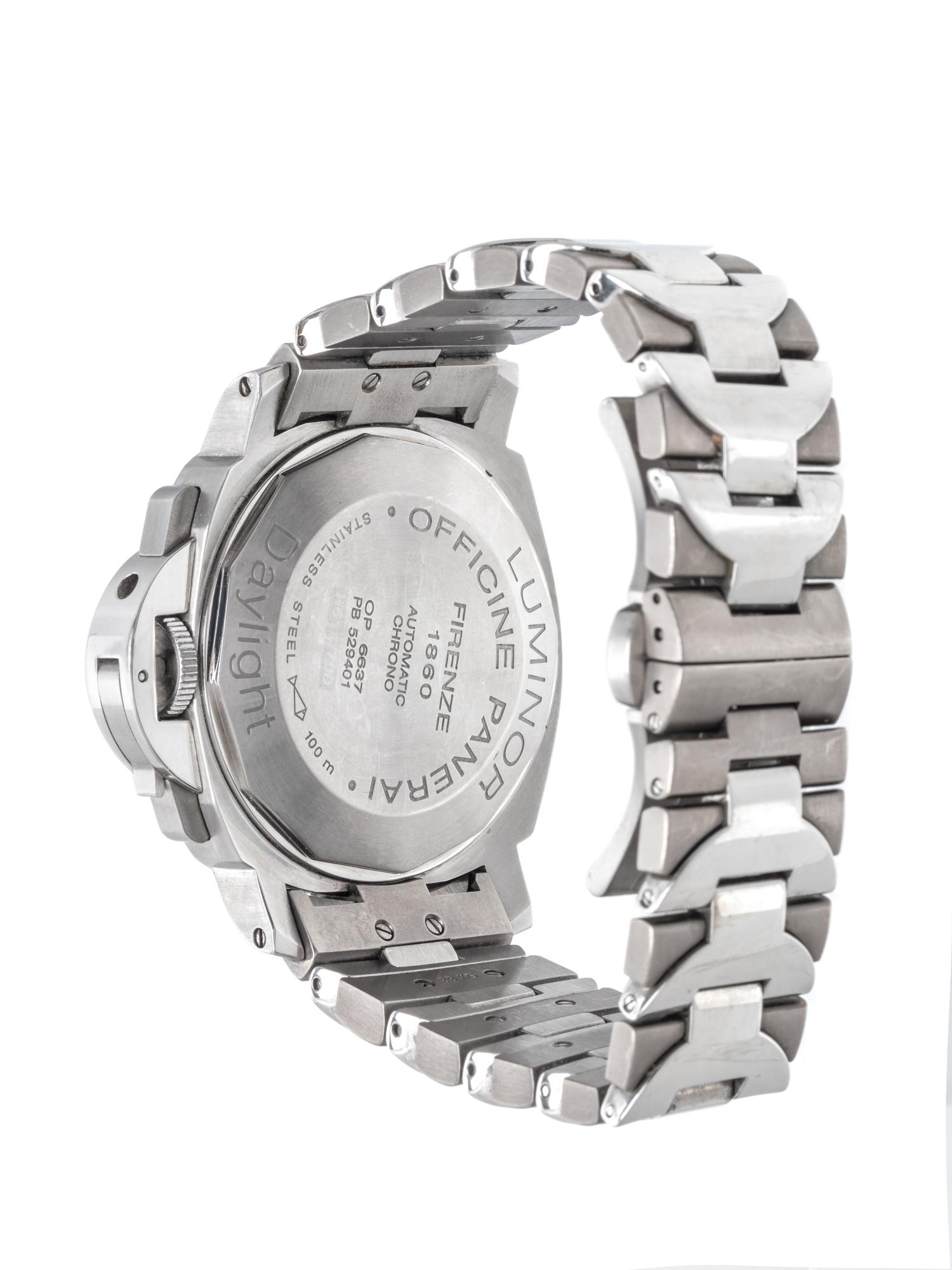 PANERAI, STAINLESS STEEL REF. OP 6637 'LUMINOR DAYLIGHT' WRISTWATCH