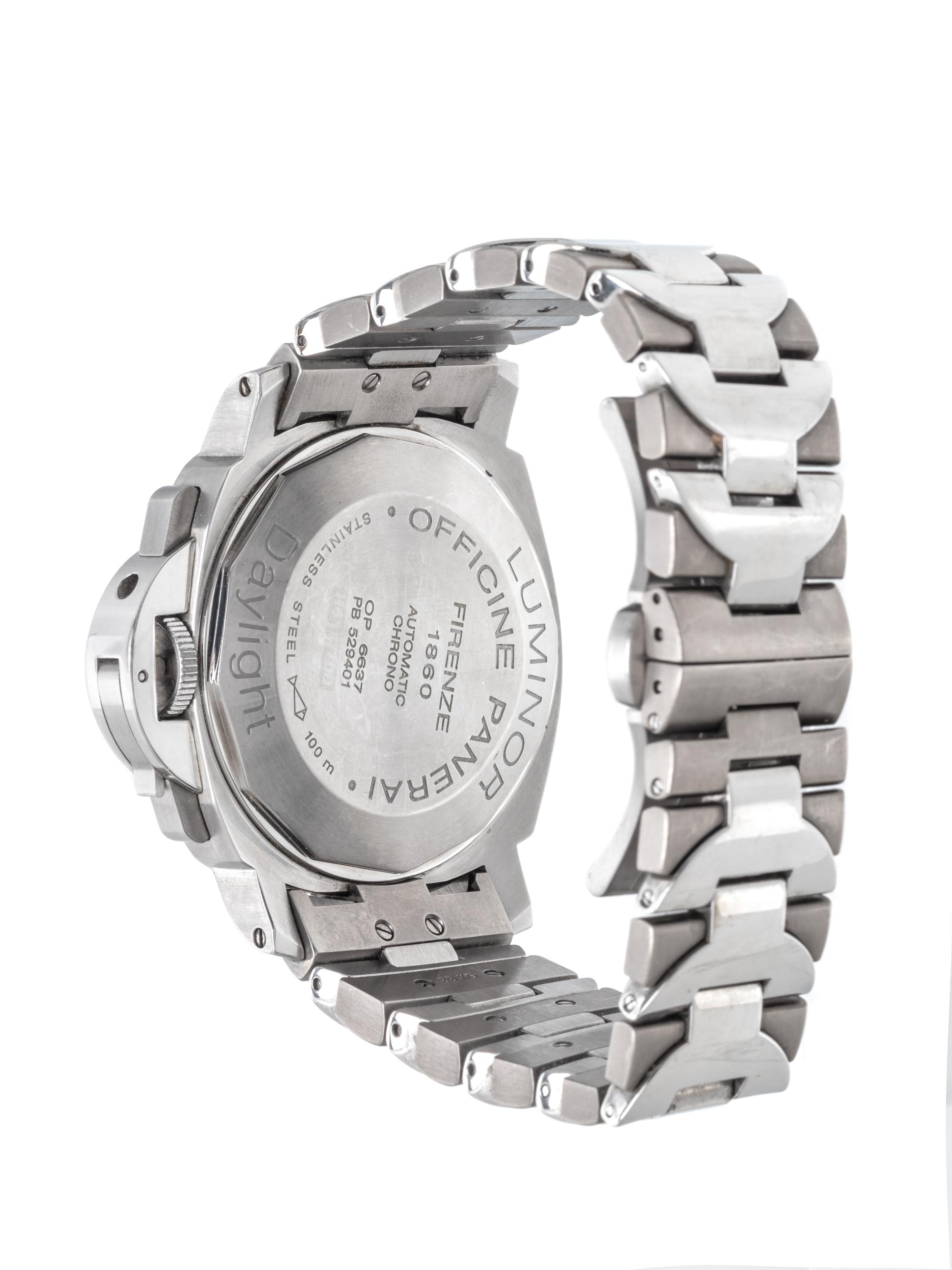 PANERAI, STAINLESS STEEL REF. OP 6637 'LUMINOR DAYLIGHT' WRISTWATCH