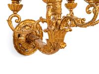 Two Similar Pairs of Neoclassical Style Giltwood Sconces